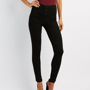 Charlotte Russe Refuge Hi-Waist Skinny Jeans Legging/Jegging Size 10 Black New